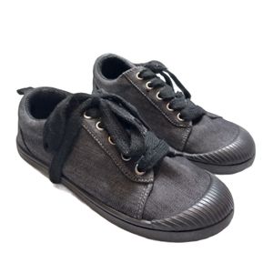 Cat & Jack Girls Sz 1 Black Lace Shoes